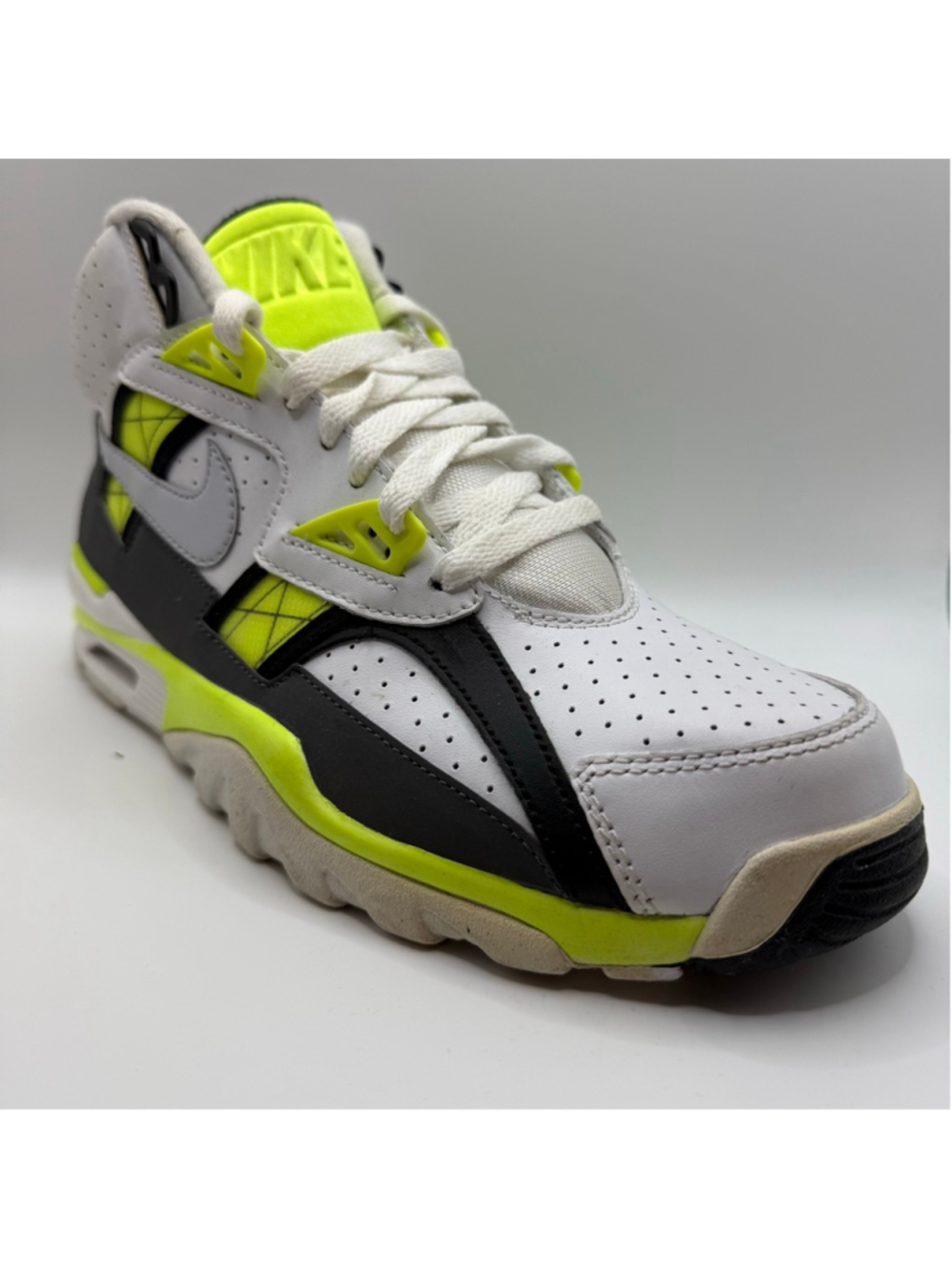 Men's Nike Air Trainer SC High White Neon Green Athletic Shoes 7.5 302346-118 - Picture 4 of 16